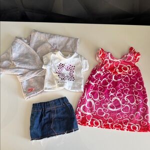 Pink Heart Dress and doll Outfit Set